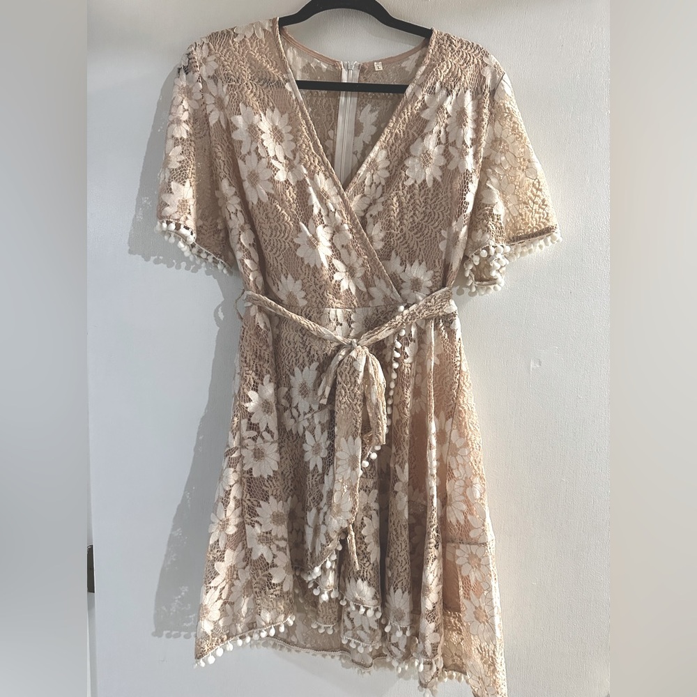 Cream Floral Dress
